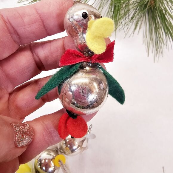 4 Vintage Pipe Cleaner & Glass? Figures People Christmas Ornaments Decorations - Picture 10 of 15